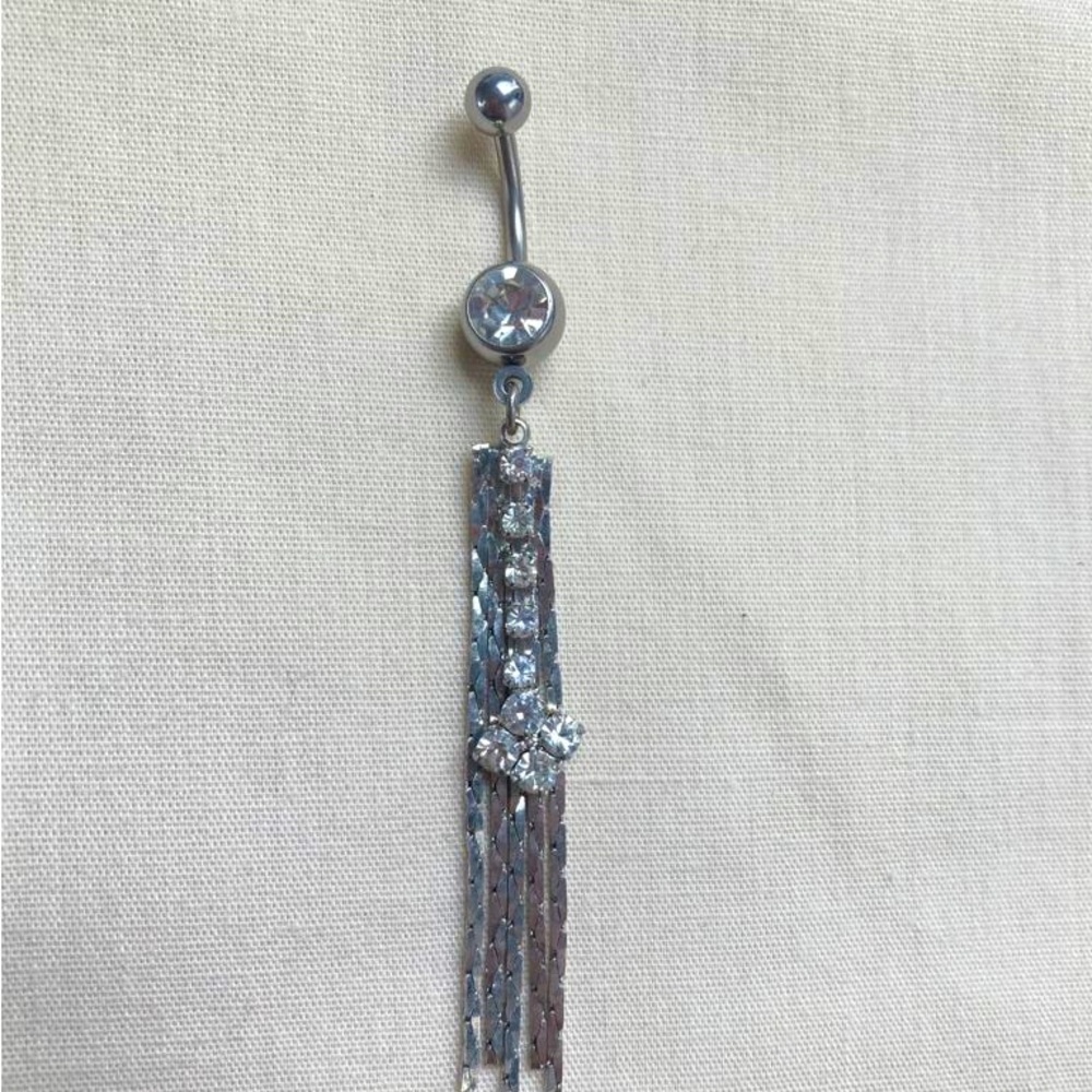 Clear Silver Belly button Ring surgical stainless steel  belly button-2 …